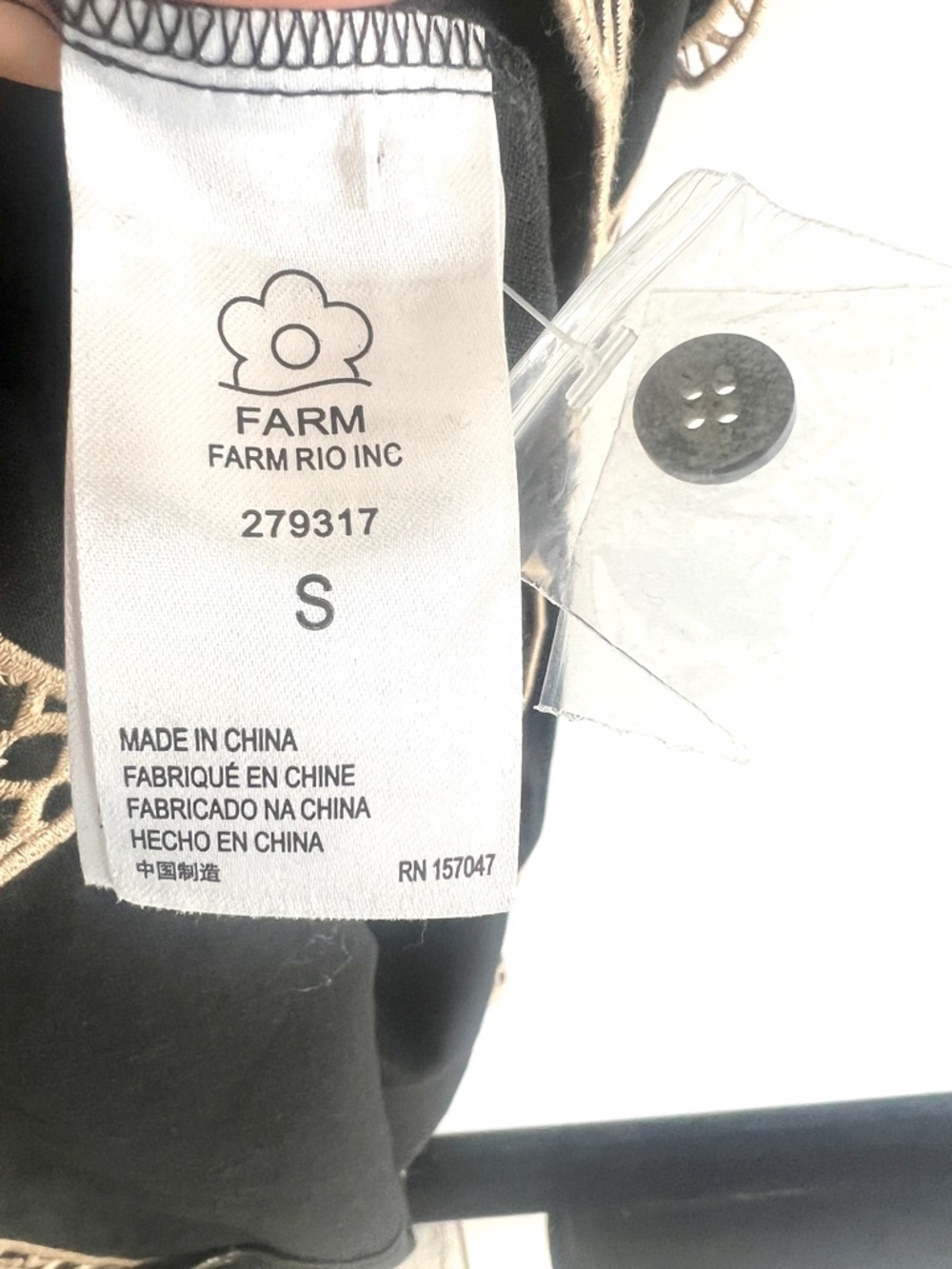 FARM Rio x Anthropologie Black Cutout Embroidered Palm Midi Dress Size Small NWT - Picture 9 of 13